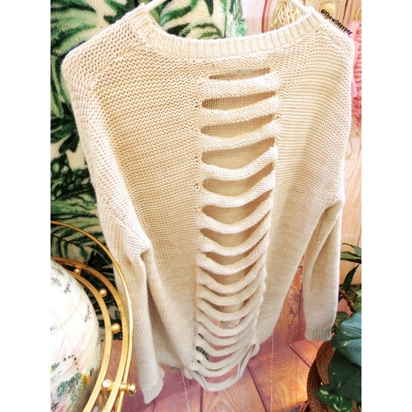 REVOLVE Sweaters - Revolve one grey day cozy open back sweater 🍂